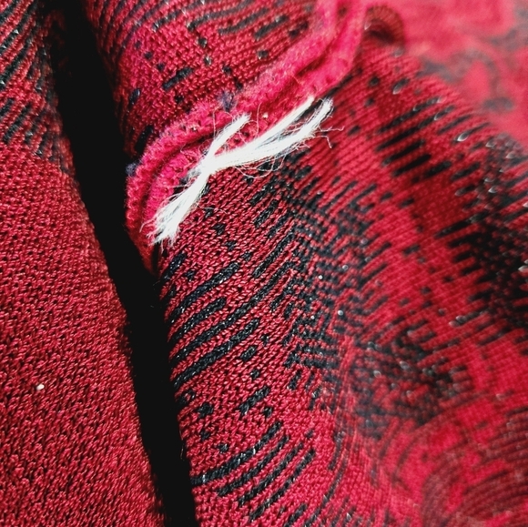 St. John Red and Black Lace Midi Dress - Picture 4 of 4